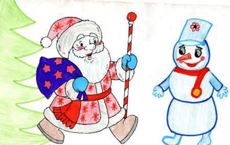Рисунок на новый год в школу