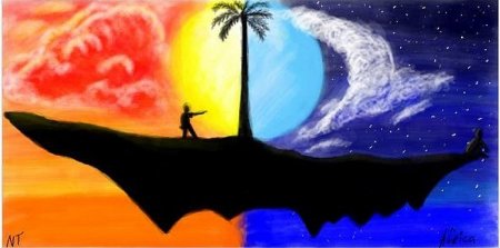 Рисование день и ночь