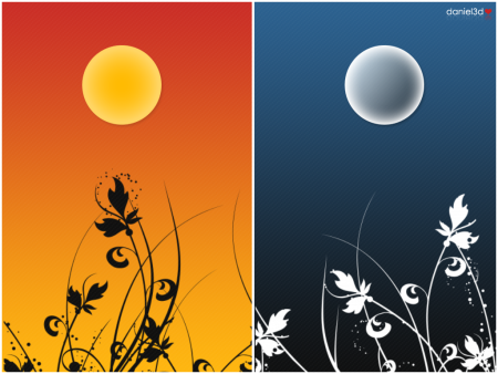 Пейзаж день и ночь