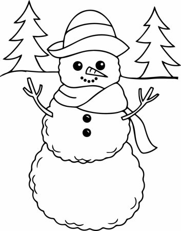 Новогодний Снеговик карандашом