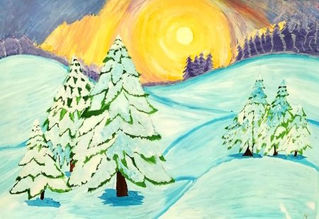 Рисование зимняя сказка