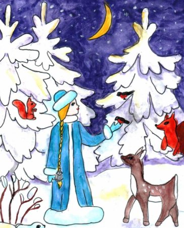 Рисование зимняя сказка