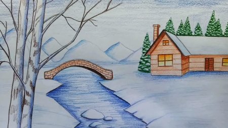 Рисунки на тему зима легкие и красивые (48 фото)