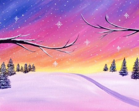 Рисунок на тему новый год легкий