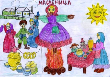 Рисунки на Масленицу в детском саду