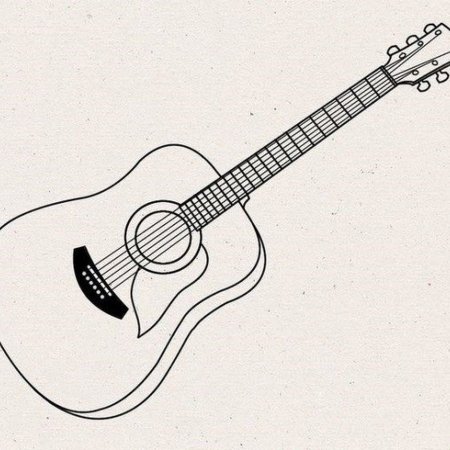 Рисунок гитары для срисовки