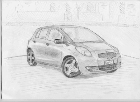 Эскиз машины Тойота Витс
