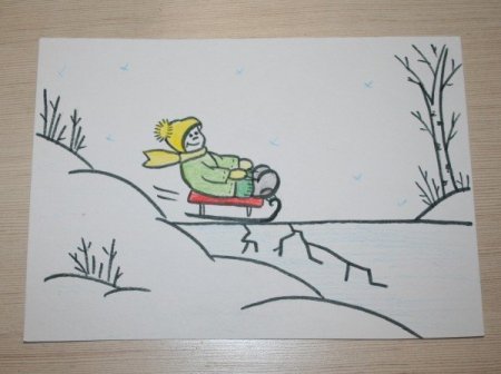 Рисование безопасность на льду