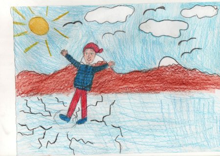 Рисунок на тему безопасность на льду