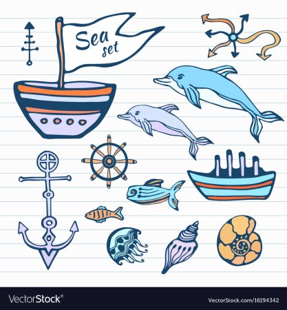 Маленькие рисунки на морскую тему