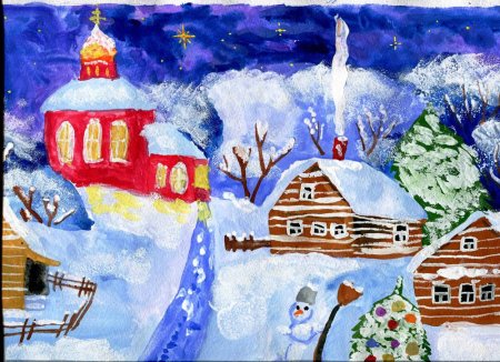Рисунок рождение Иисуса Христа легкий