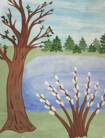 Весна рисунок карандашом