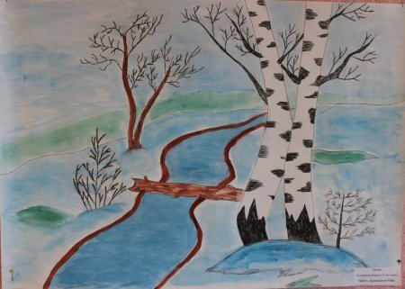 Детские рисунки Весна