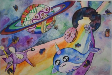 Фантастический пейзаж для детей легко