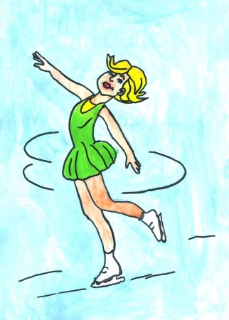 Фигуристка раскраска для детей