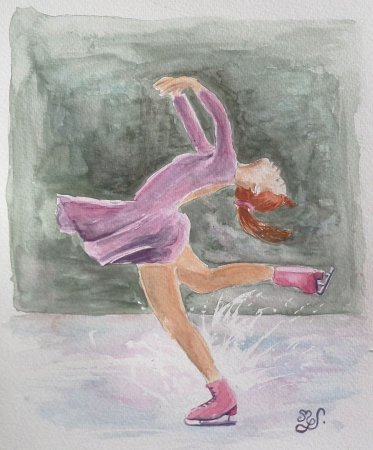 Раскраска девочка на коньках