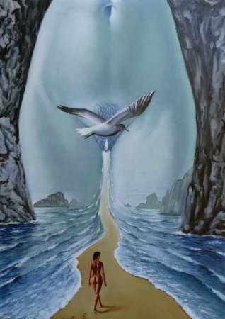 Фантастический пейзаж карандашом