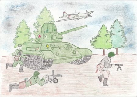 День Победы простым карандашом