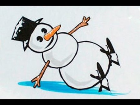 Рисунок осторожно гололед