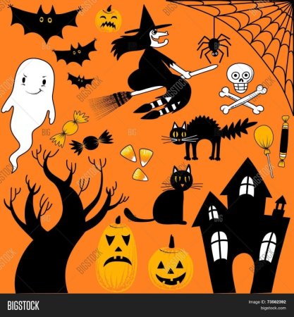 Плакаты на Хэллоуин черно белые