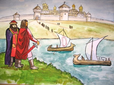 Детские рисунки князь Владимир крещение Руси