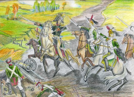 Бородино с Петром 1 зарисовки