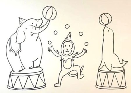 Цирковое представление рисование