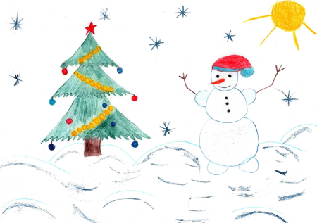 Детские рисунки на новый год