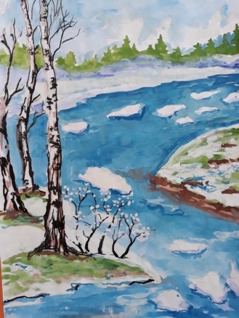 Рисунок к романсу Рахманинова весенние воды