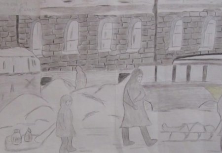 Блокада Ленинграда нарисова