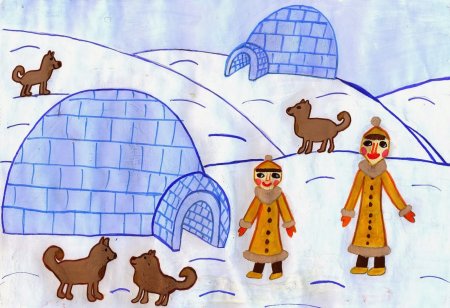 Юрта нарисованная красками