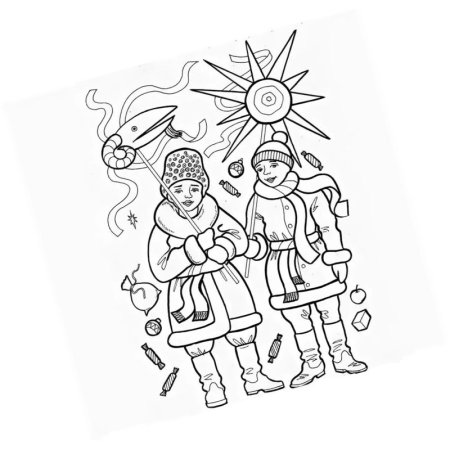 Рождественские колядки раскраска