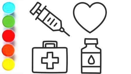 Раскраска медицинские инструменты