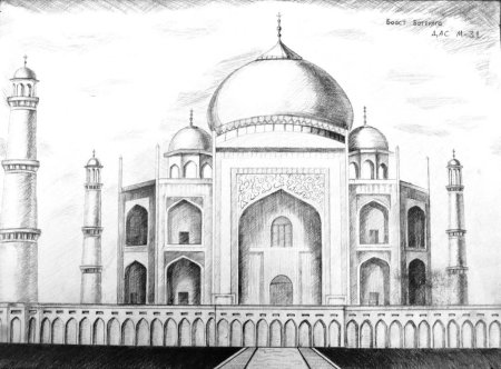 Архитектурные сооружения карандашом