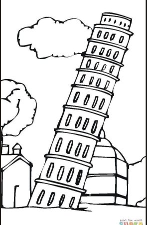 Здание с пейзажем карандашом легко