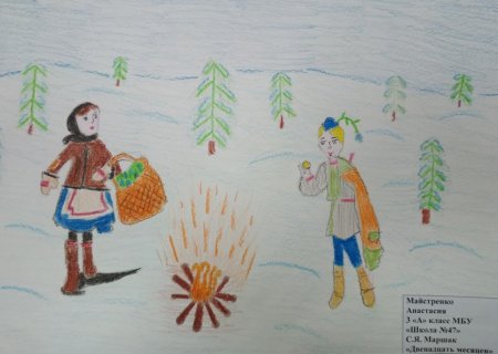 Рисунок к сказке 12 месяцев 2 класс