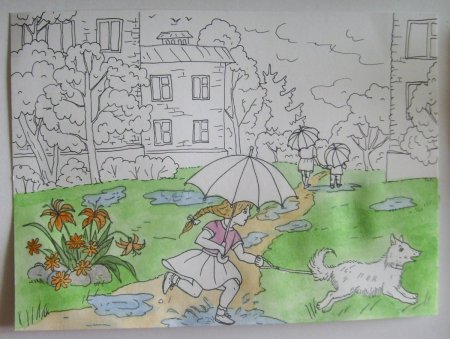 Рисунок на тему дождливый день