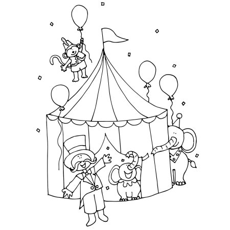 Цирк раскраска для детей