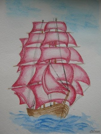 Легкая иллюстрация на тему Алые паруса