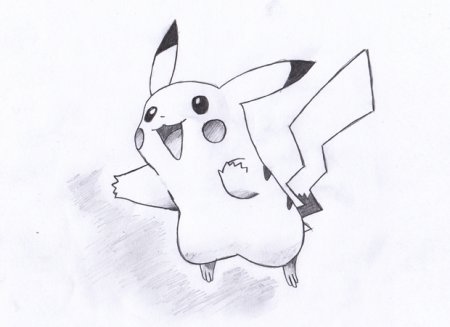 Набросок Пикачу карандашом