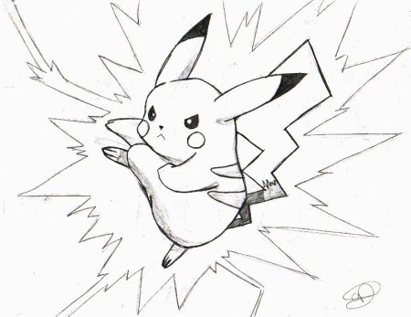 Покемон Пикачу рисунок карандашом