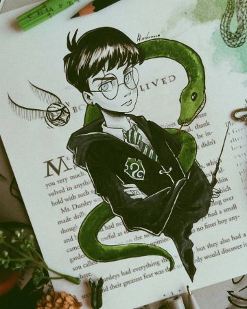 Гарри Поттер на Слизерине арт