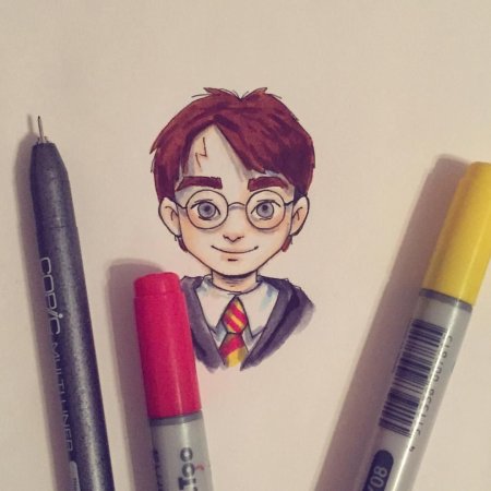Рисунки в стиле Гарри Поттера для скетчбука