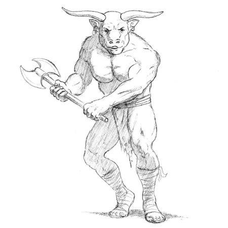 Минотавр древняя Греция рисунок