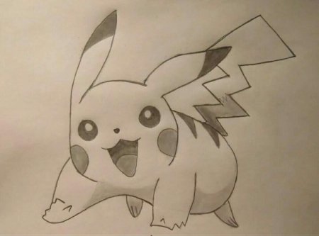 Пикачу карандашом для срисовки легкий