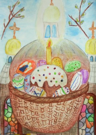 Пасхальный кулич рисунок