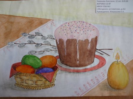 Рисунок на тему Пасха