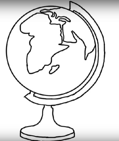 Глобус рисунок карандашом