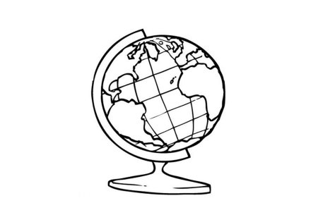 Глобус раскраска