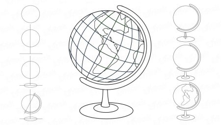 Глобус раскраска для детей